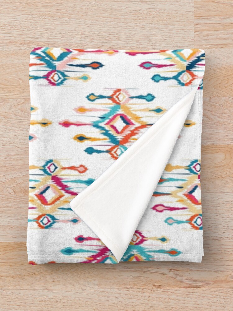 Thumbnail 3 of 6, Throw Blanket, Bright Ethnic Inspired Abstract Pattern designed and sold by GeomePattern.