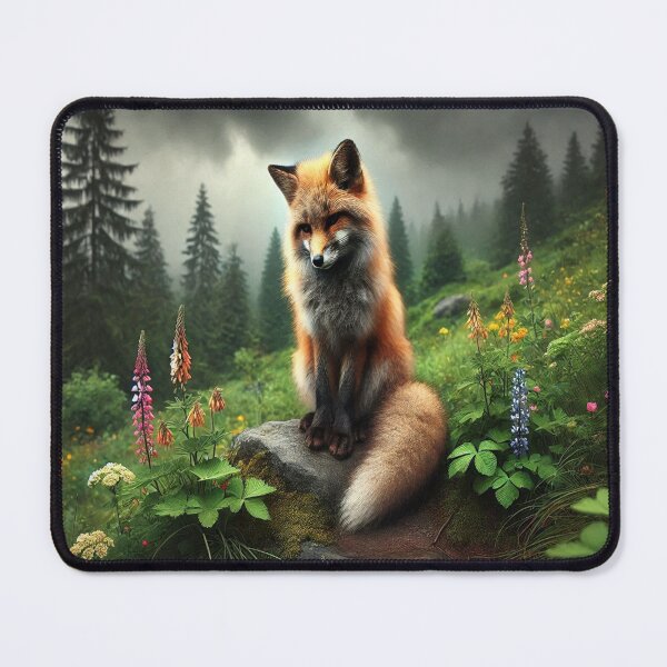 Item preview, AI generated fox sitting on a hill designed and sold by AI-this-is-AI.