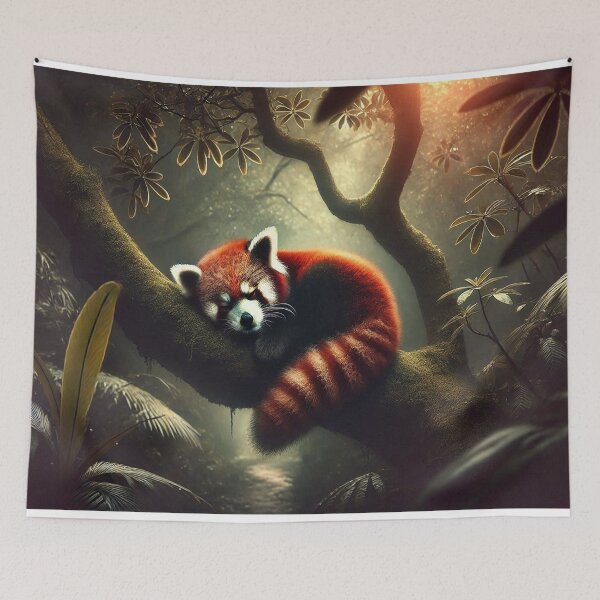 Item preview, AI generated red panda sleeping in a tree designed and sold by AI-this-is-AI.