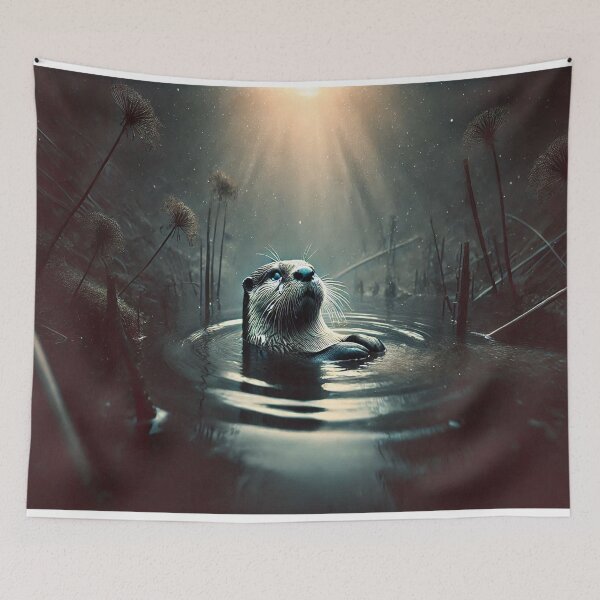 Artikelvorschau, Von KI generierter Otter, der im Wasser schwimmt entworfen und verkauft von AI-this-is-AI.