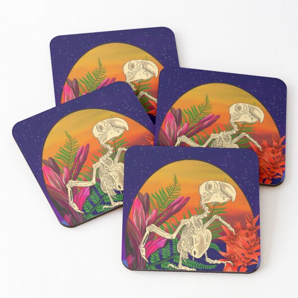 Item preview, Parrot skeleton and flowers designed and sold by kpluss23.