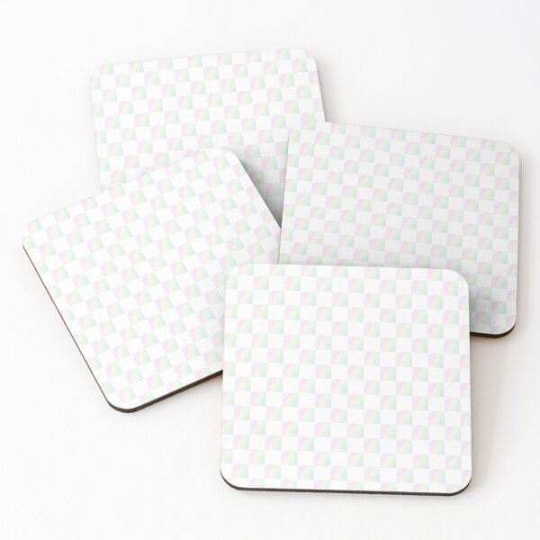 Item preview, Pastel iridescent checkerboard pattern | light color white checker designed and sold by lausn.