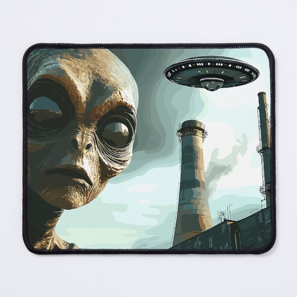 Item preview, "Close Encounter: Alien at the Industrial Site" designed and sold by Artbyminga.
