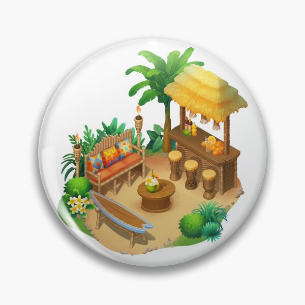 Item preview, Isometric scene with a tiki bar and some furniture on a sand designed and sold by Ekaterina Glazkova.