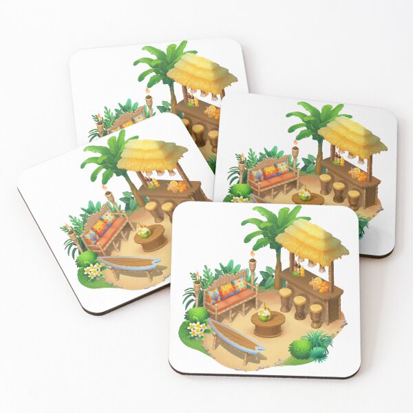 Item preview, Isometric scene with a tiki bar and some furniture on a sand designed and sold by Ekaterina Glazkova.