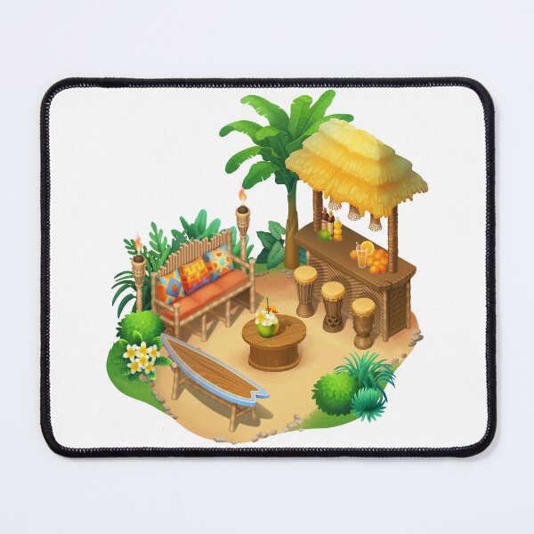 Item preview, Isometric scene with a tiki bar and some furniture on a sand designed and sold by Ekaterina Glazkova.