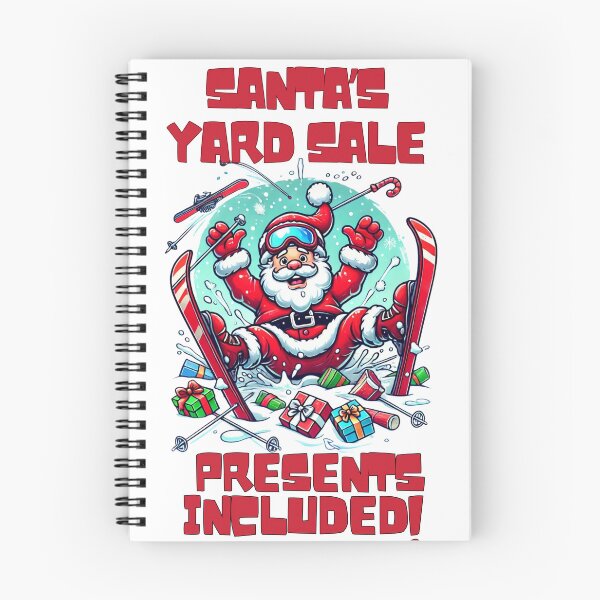 Item preview, Santa’s Yard Sale – Presents Included! Santa skiing Santa snowboarding designed and sold by KAMIstyles.