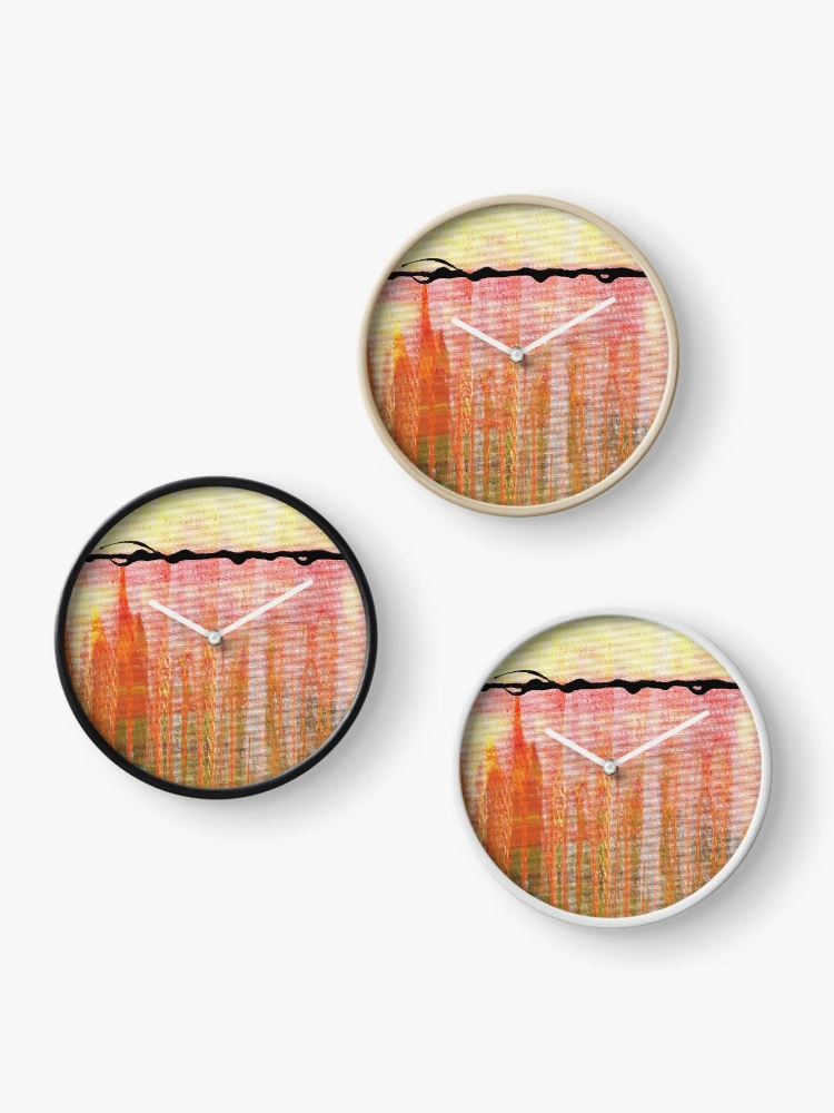 Thumbnail 3 of 4, Clock, Red Abstract Design By Rafi Perez designed and sold by Rafiwashere.