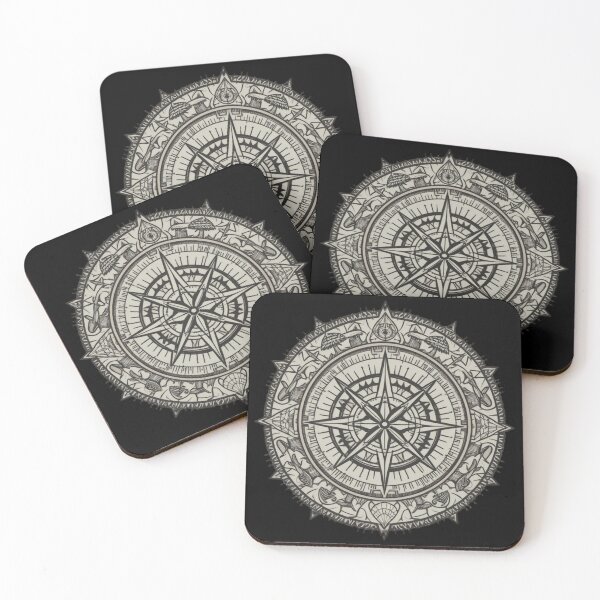 Item preview, Mandala Compass with Travel Elements designed and sold by subhamkapoor.