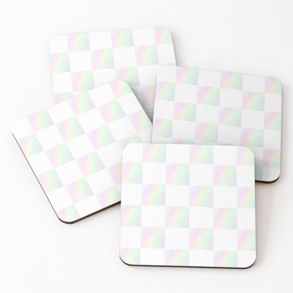 Item preview, Pastel iridescent checkerboard pattern | light color white checker from photography designed and sold by lausn.