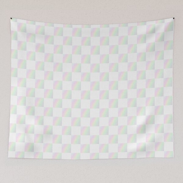 Item preview, Pastel iridescent checkerboard pattern | light color white checker from photography designed and sold by lausn.