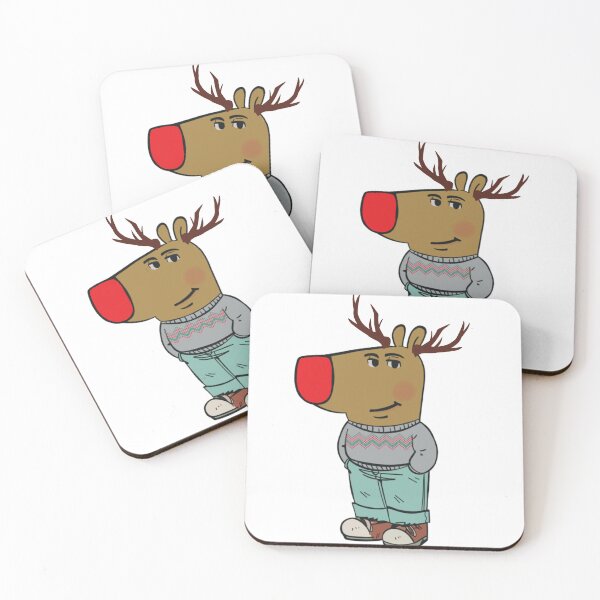 Item preview, Chill Guy meme with Rudolph the red nose reindeer designed and sold by Fatimah Sheikh.