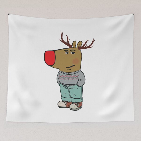Item preview, Chill Guy meme with Rudolph the red nose reindeer designed and sold by Fatimah Sheikh.