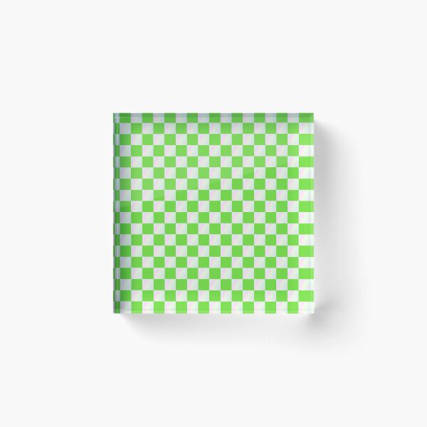 Item preview, Green and iridescent colors check geometric pattern | soft color green checker from photos designed and sold by lausn.