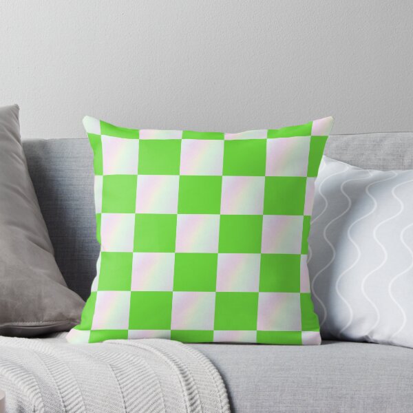 Item preview, Green and iridescent colors check geometric pattern | soft color green checker from photos designed and sold by lausn.