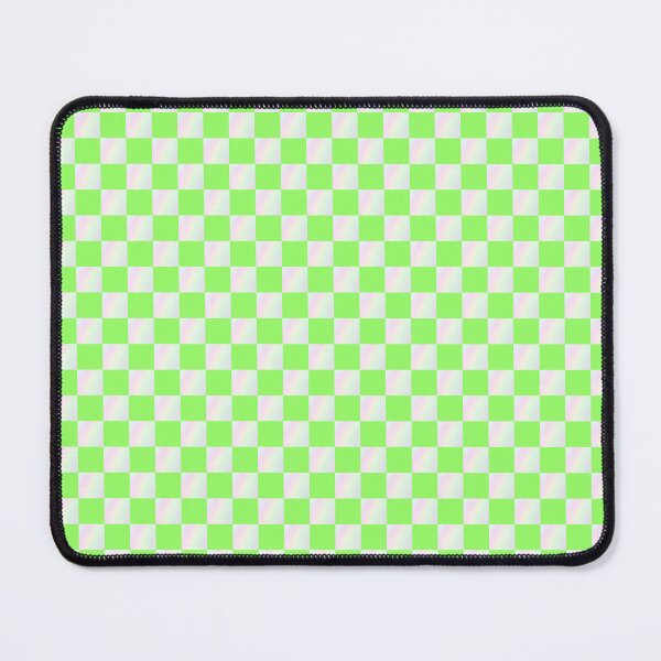 Item preview, Bright green iridescent checkerboard pattern | crafty light green geometric squares designed and sold by lausn.