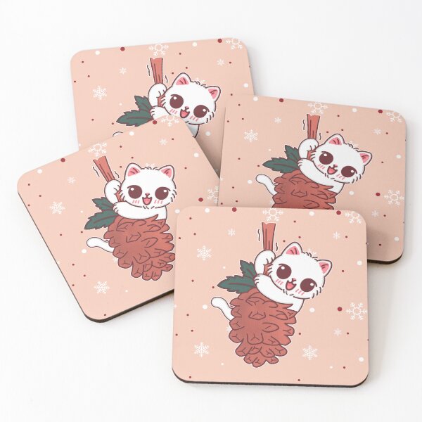 Item preview, Little Kitty Climbing the Christmas Pinecone designed and sold by BGMeYou.