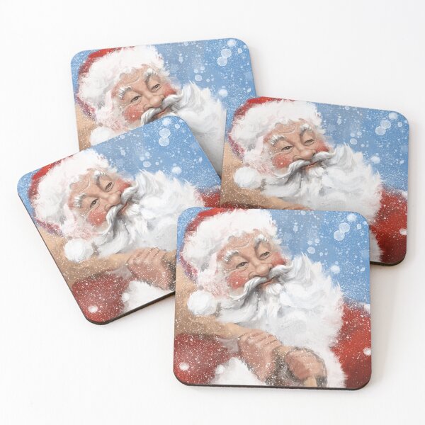 Item preview, Portrait of Santa Clause in the snow with a sack of toys and twinkly eyes designed and sold by frabbita.