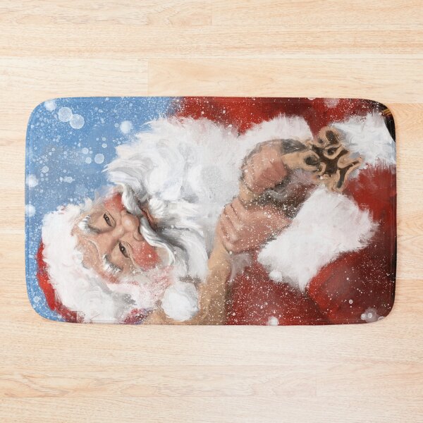Item preview, Portrait of Santa Clause in the snow with a sack of toys and twinkly eyes designed and sold by frabbita.