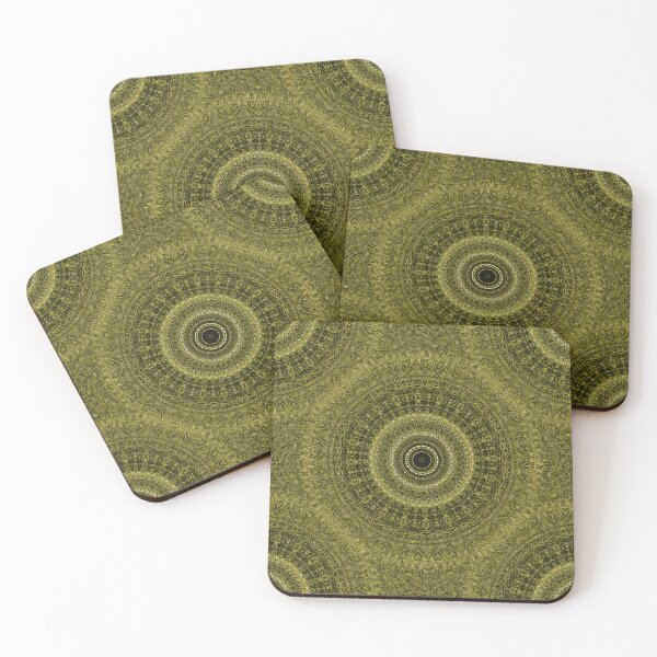 Item preview, Decorative Mandala Pattern in Olive Green designed and sold by Artistestella.