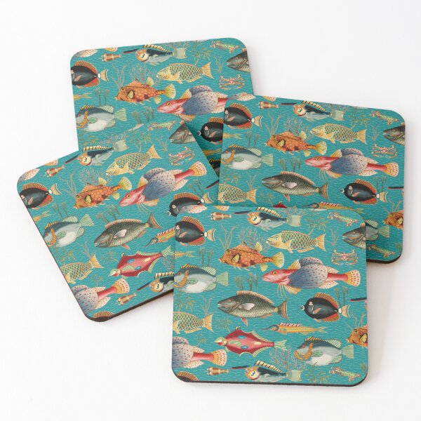 Item preview, Oceania Blooming Reef - Tropical Elegance - Sepia Teal designed and sold by UtArt.