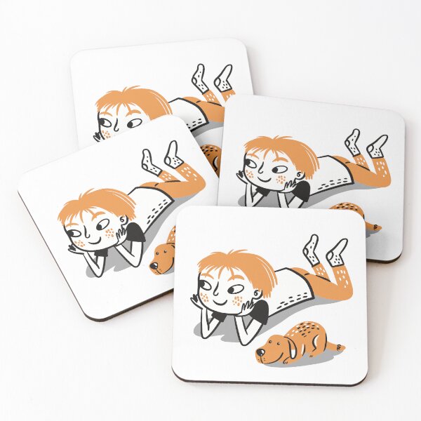 Item preview, Boy on the floor with the dog designed and sold by jasmineberry.