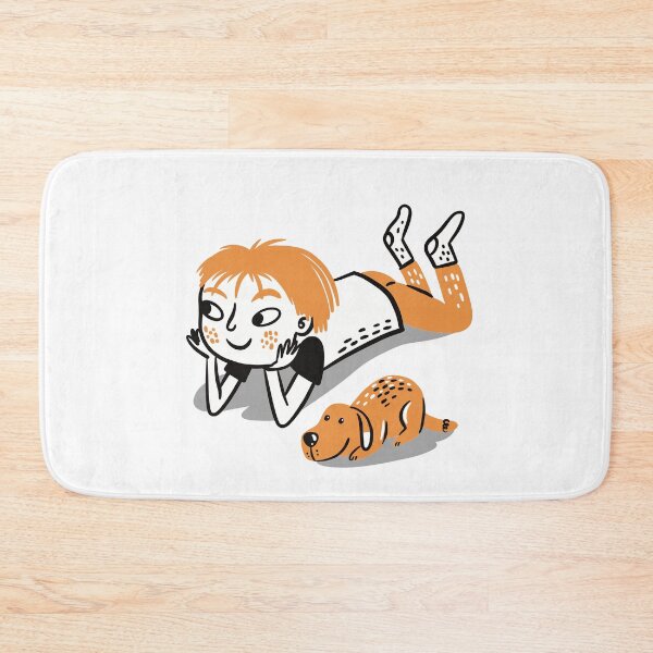 Item preview, Boy on the floor with the dog designed and sold by jasmineberry.