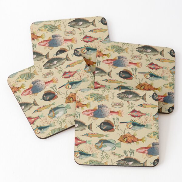 Item preview, Oceania Blooming Reef - Tropical Elegance - Sepia Beige designed and sold by UtArt.