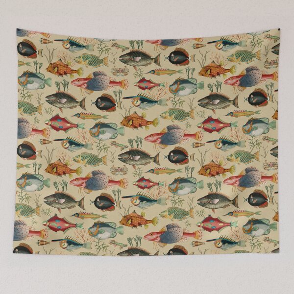 Item preview, Oceania Blooming Reef - Tropical Elegance - Sepia Beige designed and sold by UtArt.