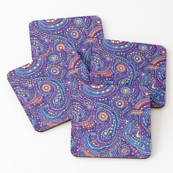 Item preview, Aboriginal Inspired Dot Art - Journey Blue designed and sold by GrinGalore.