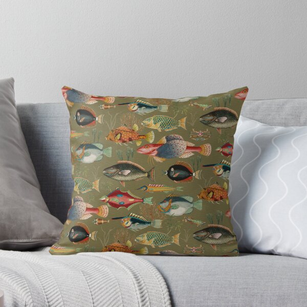 Item preview, Oceania Blooming Reef - Tropical Elegance - Sepia Sage designed and sold by UtArt.