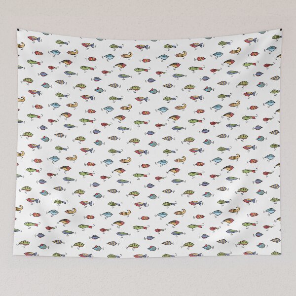 Item preview, Pattern of Fishing Lures Design designed and sold by LegendaryDesigns.