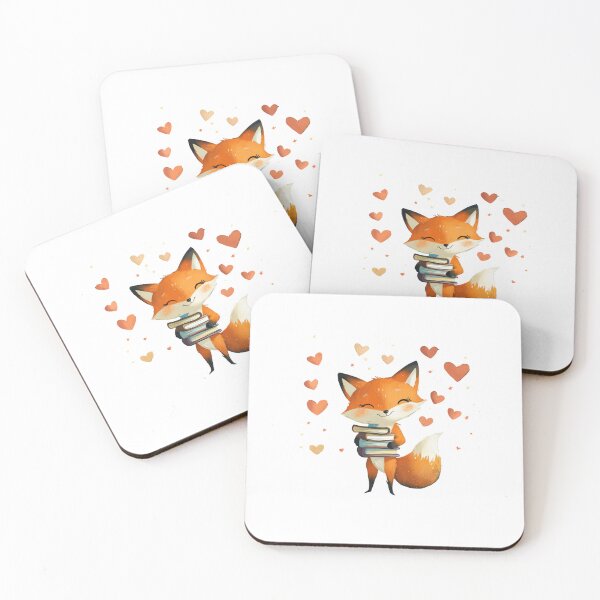 Item preview, mischievous fox character with a playful grin, holding a stack of books designed and sold by zirconp.