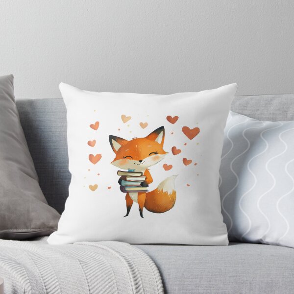 Item preview, mischievous fox character with a playful grin, holding a stack of books designed and sold by zirconp.