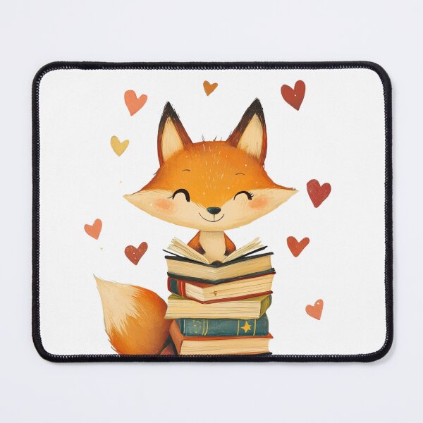 Item preview, mischievous fox character with a playful grin, holding a stack of books designed and sold by zirconp.