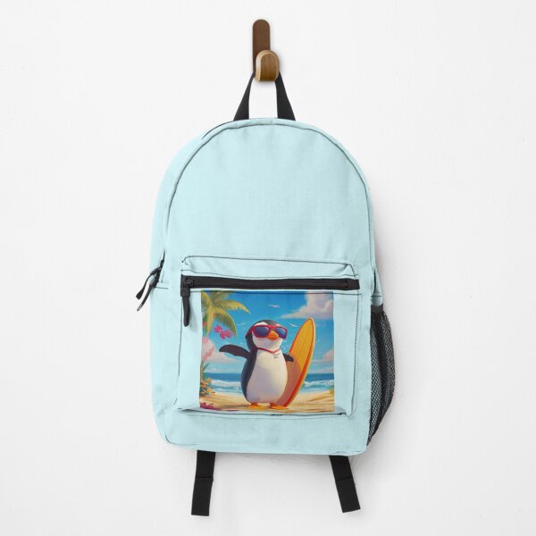 Item preview, penguin wearing sunglasses and holding a surfboard designed and sold by zirconp.