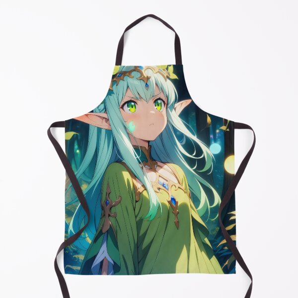 Item preview, Cute Anime Elf with Green Eyes designed and sold by ByteyCreatives.