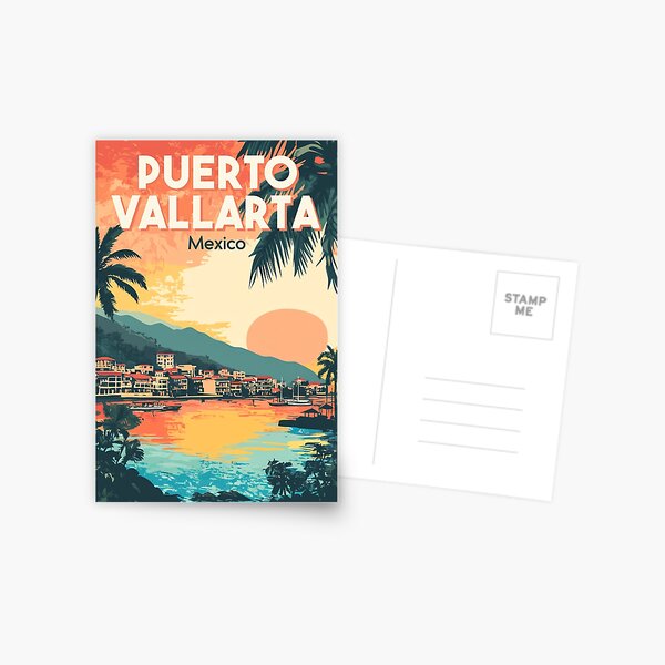Item preview, A Vintage Illustration of Puerto Vallarta - Mexico  designed and sold by GoodOldVintage.