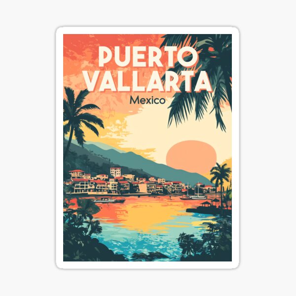Item preview, A Vintage Illustration of Puerto Vallarta - Mexico  designed and sold by GoodOldVintage.