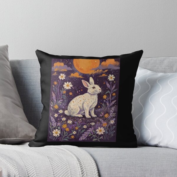 Item preview, Purple Surrealistic Midsummer White Night Bunny - 'at's a mouth full innit designed and sold by hojhojart.