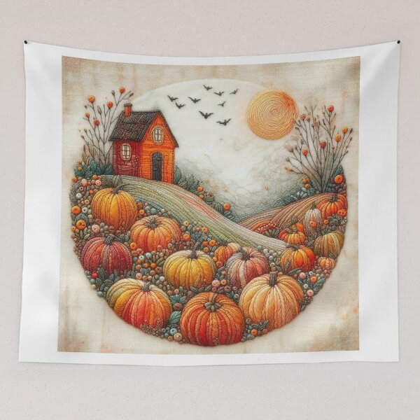 Item preview, Pumpkin Fields by Felt Art designed and sold by Beyondnote-Art.