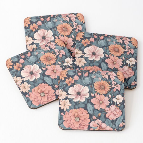 Item preview, Vintage Wild Flowers Print Pink and Red Green Dreamy Romantic designed and sold by stxaris.