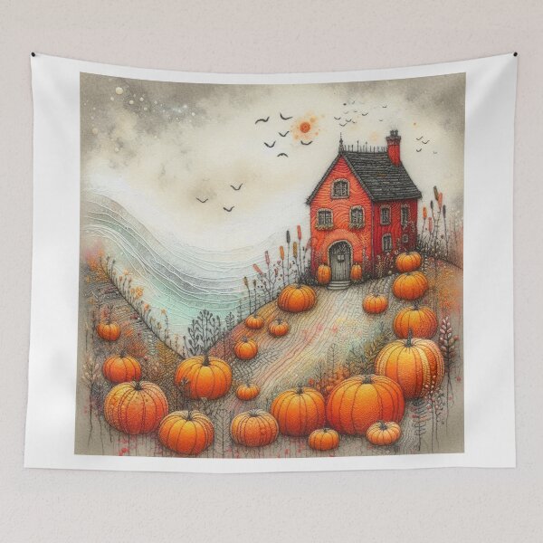 Item preview, Pumpkin Fields by Felt Art designed and sold by Beyondnote-Art.