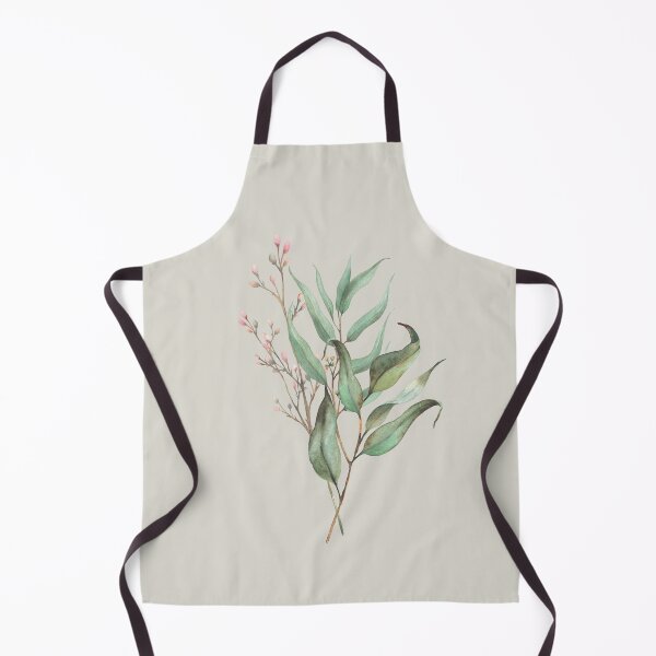 Item preview, Eucalyptus, laurel plant and twig with pink flowers. Greenery Bouquet Watercolor green branches hand drawn illustration designed and sold by BartolArt.