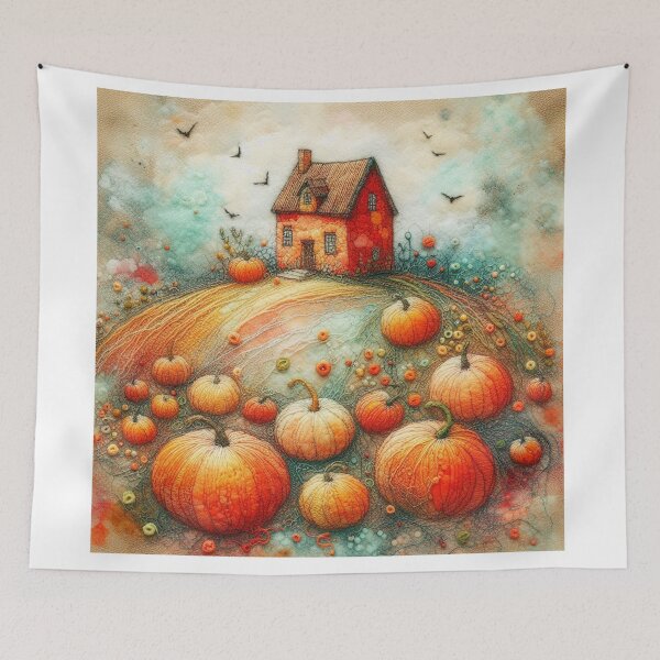 Item preview, Pumpkin Fields by Felt Art designed and sold by Beyondnote-Art.