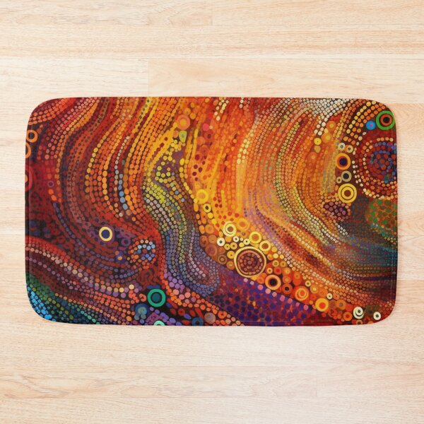 Item preview, Aboriginal Inspired Dot Art - With Red Hot Waves designed and sold by GrinGalore.