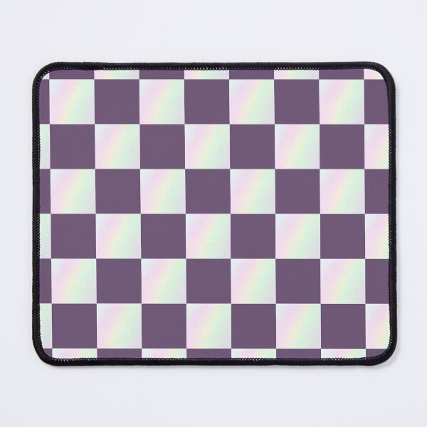 Item preview, Deep purple and iridescent checkered pattern | Violet holographic squares designed and sold by lausn.