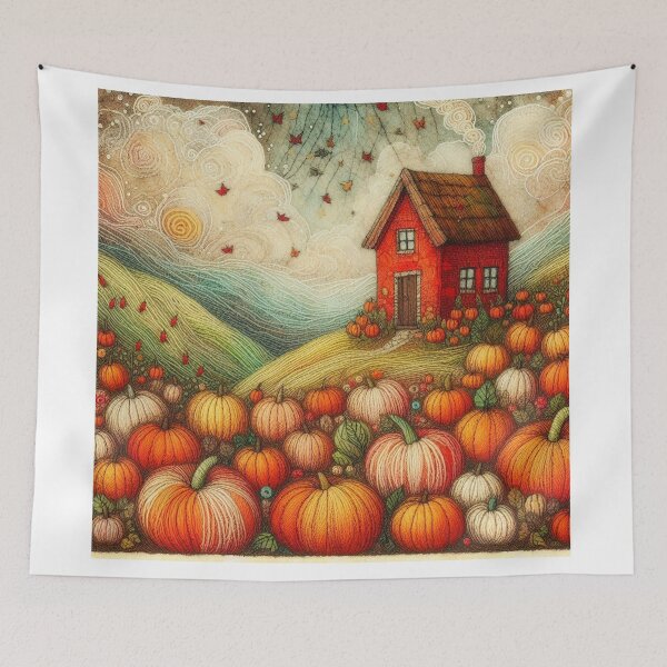 Item preview, Pumpkin Fields by Felt Art designed and sold by Beyondnote-Art.