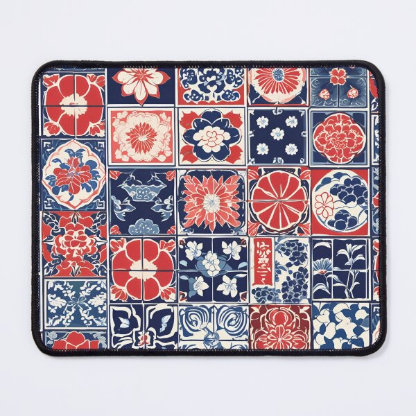 Item preview, Japanese Tiles Flower and Leaves Prints Oriental designed and sold by stxaris.