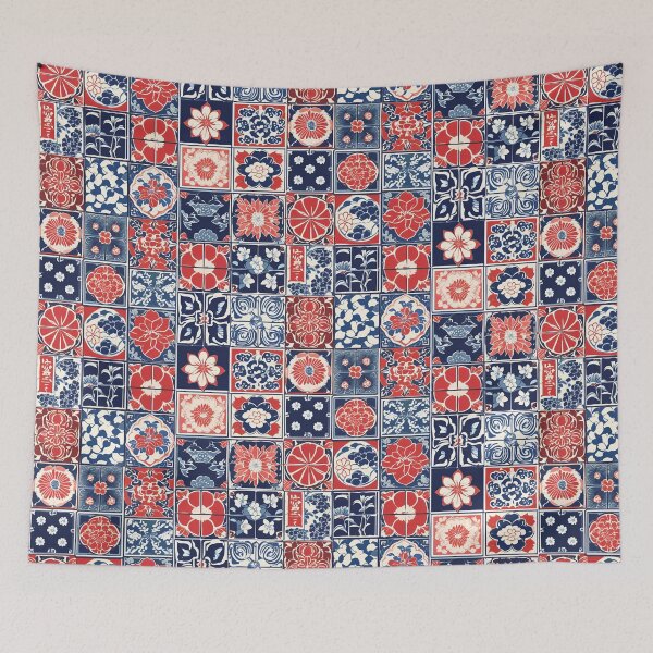 Item preview, Japanese Tiles Flower and Leaves Prints Oriental designed and sold by stxaris.